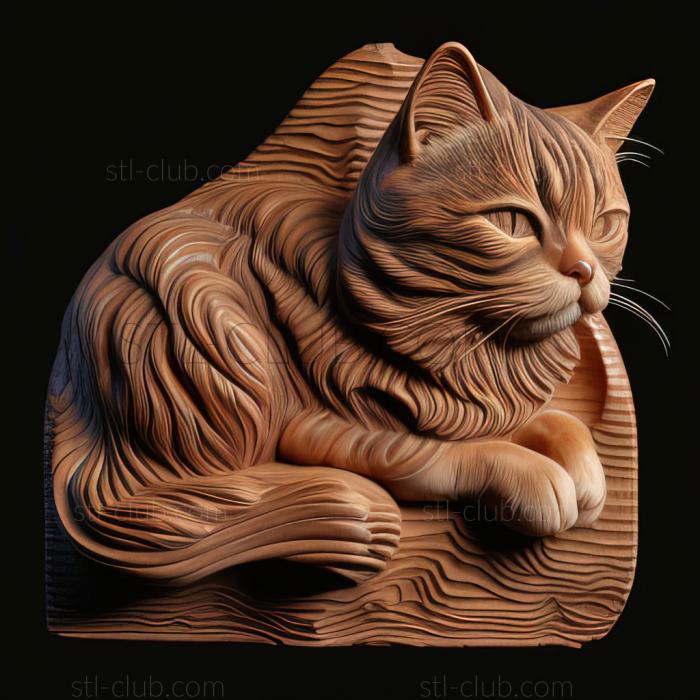 3D model st American Bobtail cat (STL)